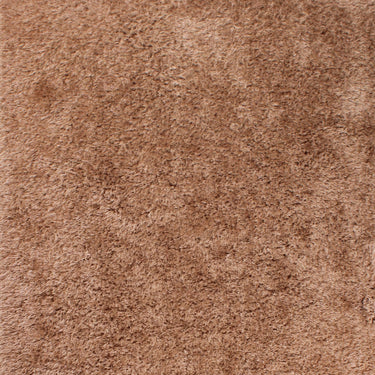 Boston Plain Thick Soft Fluffy Plush Silky Sparkle Shaggy Rug Round in Latte