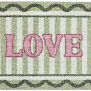 My Nylon Pattern Love Washable Non-Slip Striped Bordered Rug 50x75 cm
