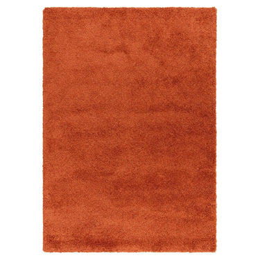 Asiatic London Atlas Thick Pile Orange Polypropylene Shaggy Textured Rug