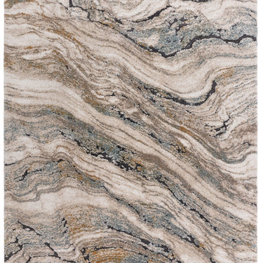 Asiatic London Mirage Wave Marbled Texture Blue Polypropylene Abstract Textured Rug