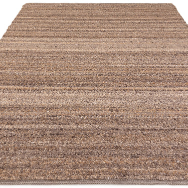 Abbus Boucle Hand Woven Flatweave Modern Plain Rug  in Tawny Brown