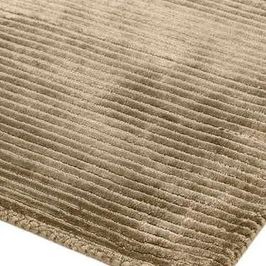 Bellagio Modern Plain Loop Striped Shiny Viscose Hand Woven Taupe Rug