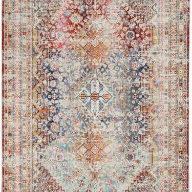 Nourison Kashan VKA09 Medallion Bordered Classic Multicolours Polypropylene Persian Traditional Vintage Rug