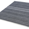 Halsey Indoor Outdoor Rug Hand Woven Geometric Flatweave Reversible Black Rug or Runner or Cushion - Medium 120x170 cm (4'x5'6")