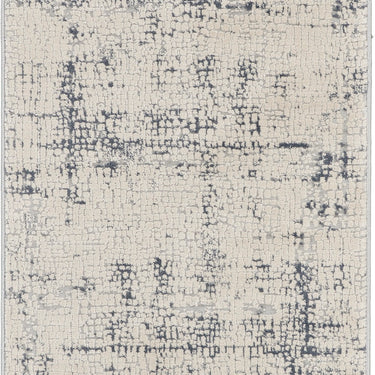 Nourison Rustic Textures RUS06 Ivory Blue Jute Polypropylene Abstract Textured Hallway Runner Rug