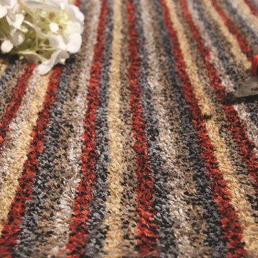 My Candy Spice Red Beige Washable Cotton Striped Doormat