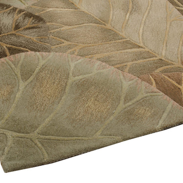 Nourison Tropics TS12 Brown Green Pure Tufted Wool Cotton Floral Rug 160x251 cm