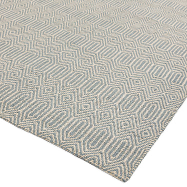 Sloan Hand Woven Flatweave Geometric Rug or Runner in Duck Egg