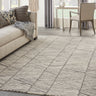 Nourison Colorado Linear Hand-Tufted Earth Tone Grey White Wool Textured Modern Rug - 114 x 175 cm (3'9"x5'9")
