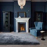 Plush Plain Shaggy High Pile Thick Silky Fluffy Soft Hand Woven Airforce Blue Rug - Small 70x140 cm (2'3"x4'7")