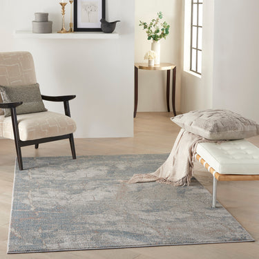 Rustic Textures RUS15 Modern Abstract Rug in Light Grey Blue