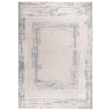 Asiatic London Anders AN07 Charm Border Classic Soft Shimmer Blue Natural Abstract Geometric Textured Boho Rug