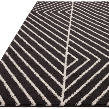Asiatic London Muse Linear Grey Black Polypropylene Geometric Striped Hallway Runner Rug