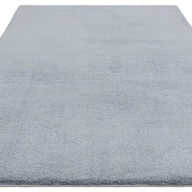 Asiatic London Como Ultra Soft Silky High Shine Velvety Blue Jute Shaggy Textured Rug