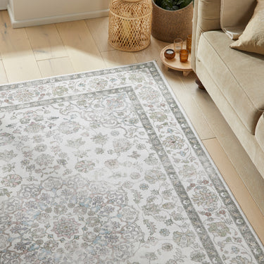 Liberty Classic Washable Velvet Soft Non-Slip Traditional LIB209 Ivory  Rug