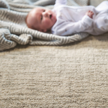 Origins Country Tweed Plain Distressed Wool Oyster Rug