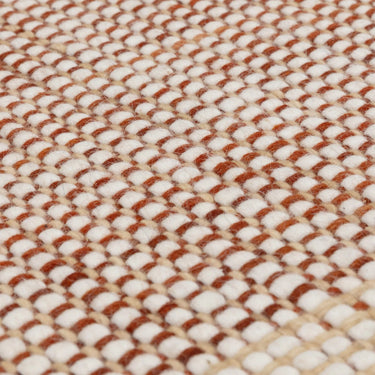 Avalon Modern Fringed Wool Hand Woven Flatweave Plain Rug in Rust Brown