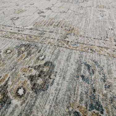 Jasper JA01 Living Classic Heritage Antique Blue Cotton Traditional Vintage Floral Rug
