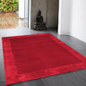 Ascot Modern Plain Hand Woven Wool Viscose Bordered Red Rug - Small 80x150 cm (2'6"x5')