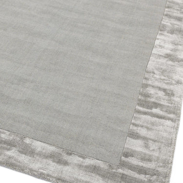 Ascot Modern Plain Hand Woven Wool Viscose Bordered Silver Rug