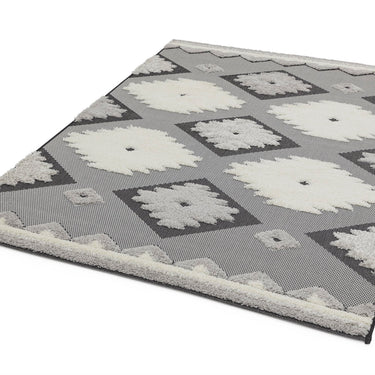 Monty Tribal Geometric Indoor Outdoor Rugs in Black Cream and Natural