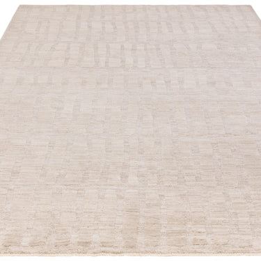 Asiatic London Laurent LA08 Fringed Light Ivory Beige Natural Cotton Abstract Textured Scandi Rug