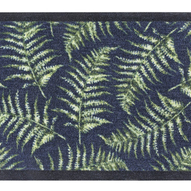 My Nylon Pattern Botanical Fern Leaves Washable Non-Slip Bordered Hallway Runner Rug