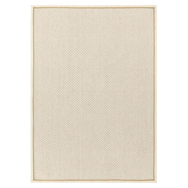 Korra Double Loop Cream Linen Wool & Jute Rug with Cotton Border