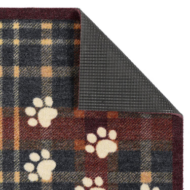 Howler and Scratch Pet Plaid Paws Washable Non-Slip Tartan Doormat