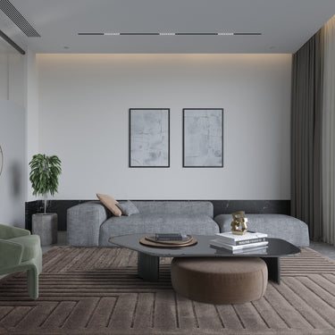 Asiatic London Valley Path 3D Connection Ivory Charcoal Geometric Scandi Soft Rug 120x170 cm