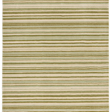Origins Fine Stripes Hand Loom Woven Wool Rug in Green