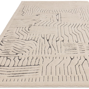 Asiatic London Valley Route Scandinavian 3D Pattern Ivory Natural Beige Soft Rug