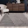Asiatic London Valley Path 3D Connection Ivory Charcoal Geometric Scandi Soft Rug 120x170 cm - Charcoal Grey - Medium 120x170 cm (4'x5'6")