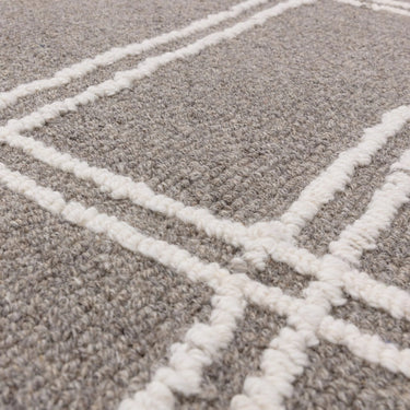 Ada Rug Bohomian Modern Geometric Pure Natural Undyed Wool Grey Rug