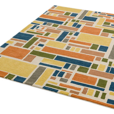 Reef Blocks RF05 Geometric Pattern Hand Tufted Rug in Multicoloured Large 160x230 cm