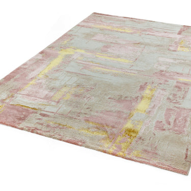 Orion Decor Abstract Modern Rug in Metallic Pink, Grey and Yellow