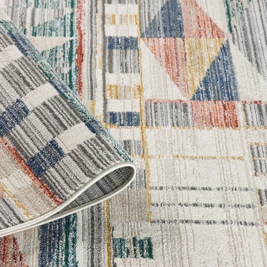 Delta Tau Multi Coloured Geometric Modern Soft Rug