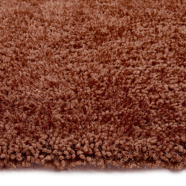 Origins Chicago Rust Orange Handmade Shaggy Textured Round Rug