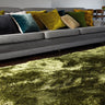 Plush Plain Shaggy High Pile Thick Silky Fluffy Soft Hand Woven Green Rug - Small 70x140 cm (2'3"x4'7")