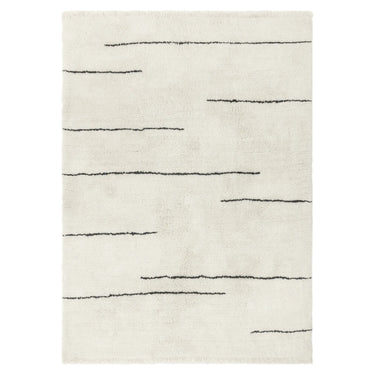 Asiatic London Azera Dash Tribal Design Cream White Washable Wool Shaggy Berber Rug
