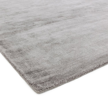 Blade Plain Silky Hand Woven Viscose Soft Rug Runner in Silver