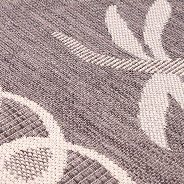Terrace Dragonfly Outdoor Bordered Rug and Round in Silver/Grey