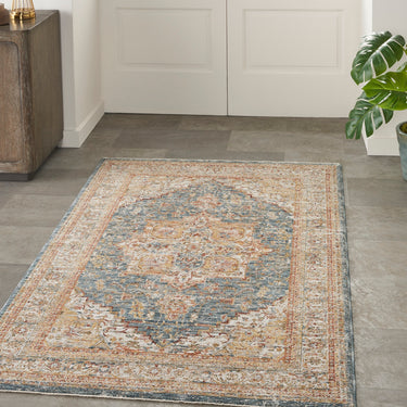 Nourison Sahar SHR06 Classic Ivory Blue Persian Traditional Vintage Floral Rug