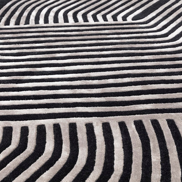 Asiatic London Matrix Solstice MAX99 Viscosesoft Silky Grey Hand-Carved Wool Abstract Rug