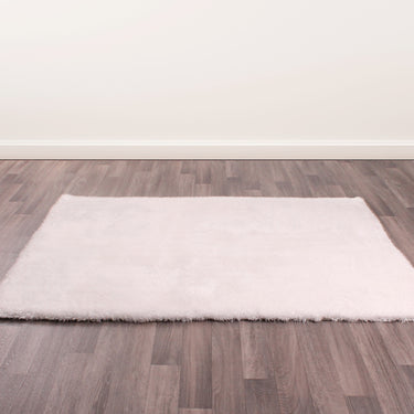 Indigo Plain High Pile Sparkle Soft Shaggy Ivory Rug