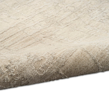 Calvin Latitude Shimmer LTD01 Ivory Beige Fringe Abstract Textured Modern Rug