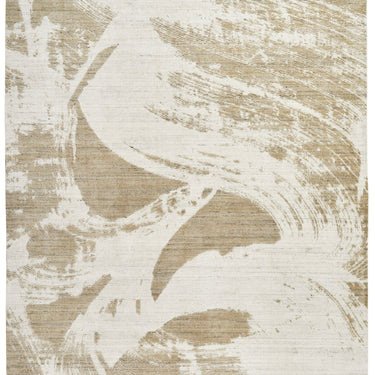 Dune Modern Abstract  Wind-Swept Desert Pattern Wool & Viscose Blend Textured Ivory Mink Rug