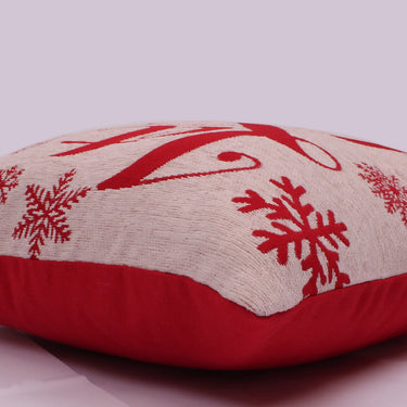 Christmas Let It Snow Cream Red Washable Cotton Soft Cushion 45x45 cm