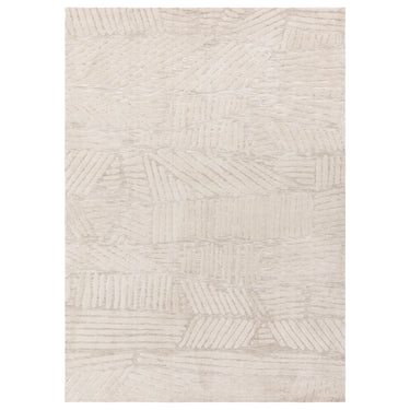 Mason Trapezium Modern Abstract Rug in Cream White