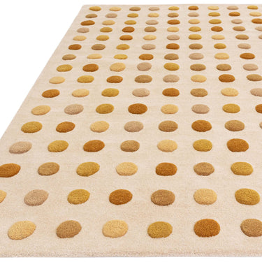 Asiatic London Dotty 3D Spotty Tufted Gold Yellow Hand-Carved Wool Viscose Cotton Rug